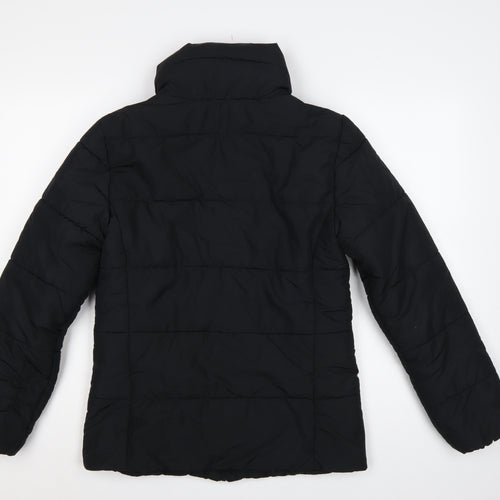 Marks and Spencer Women Black UK 8 Puffer Jacket Quilted Zip