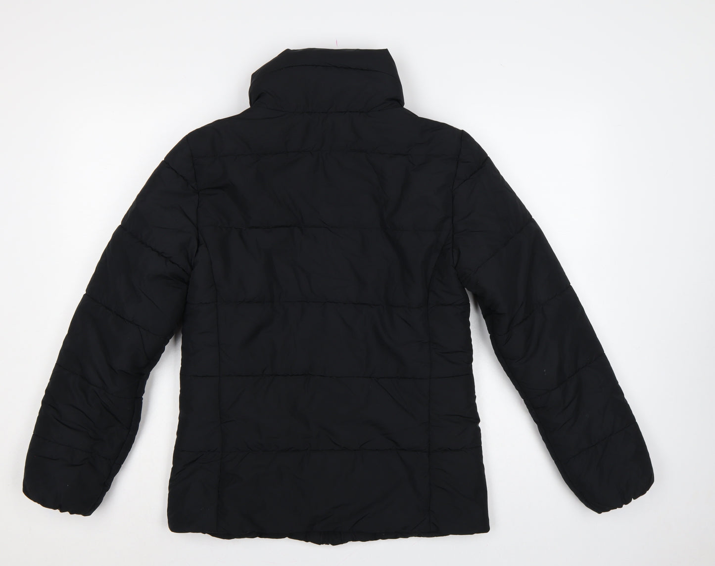 Marks and Spencer Women Black UK 8 Puffer Jacket Quilted Zip