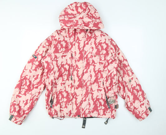 686 Women’s Pink Camo Art Print Hooded Ski Jacket Size S
