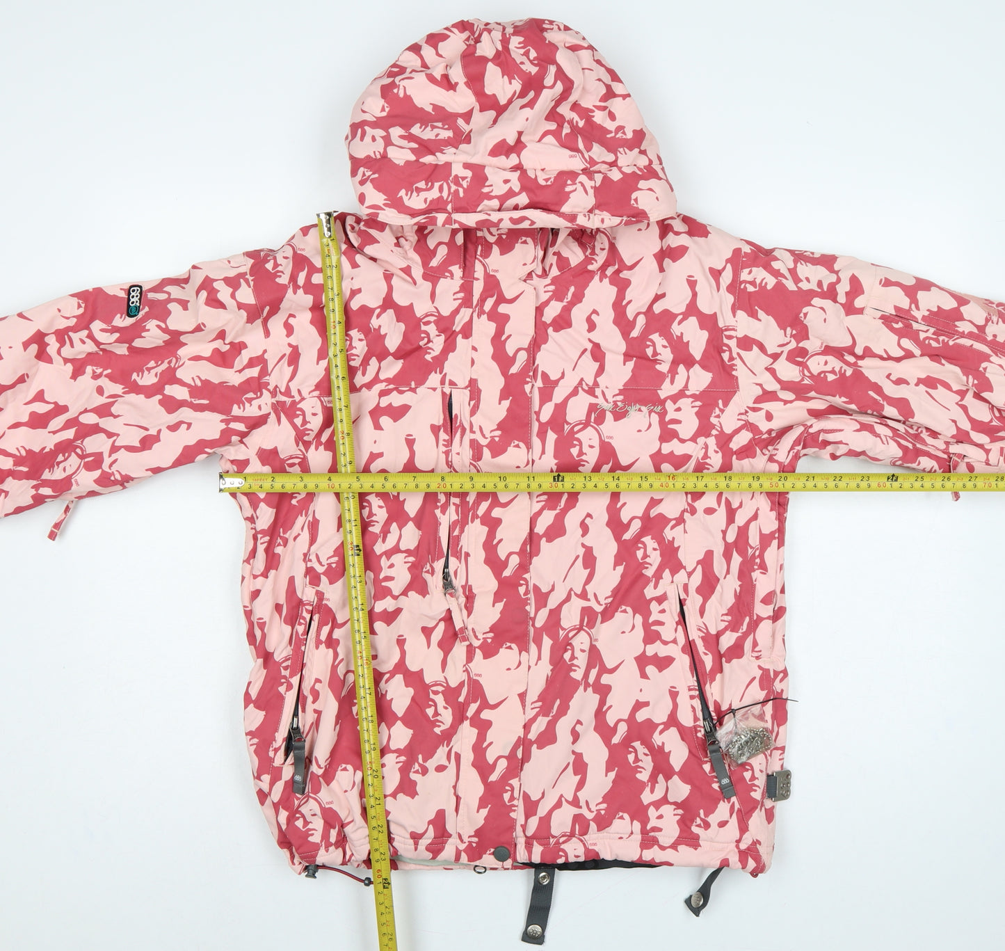 686 Women’s Pink Camo Art Print Hooded Ski Jacket Size S
