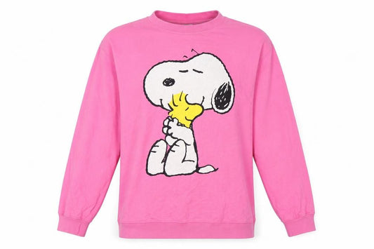 H&M Women’s Pink M Snoopy Woodstock Cartoon Long Sleeve Sweatshirt