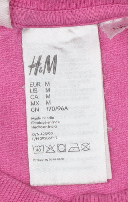H&M Women’s Pink M Snoopy Woodstock Cartoon Long Sleeve Sweatshirt