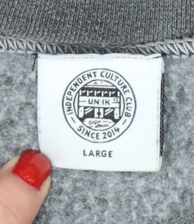 Independent Culture Club Men's Grey L Pullover Graphic Print Sweatshirt