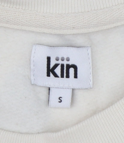 Kin Women’s Ivory Navy Floral Balloon Sleeve Sweatshirt Size S