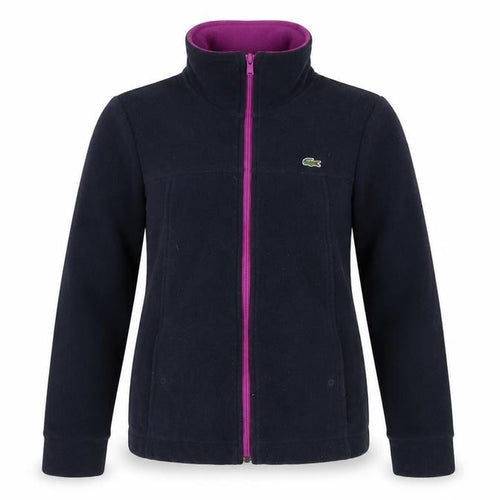 Lacoste Women’s Blue Fleece Zip Jacket UK 8 Sports Logo