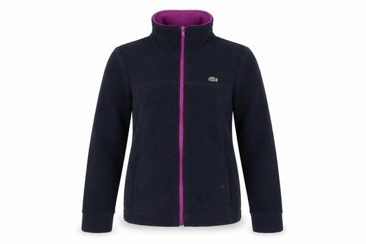 Lacoste Women’s Blue Fleece Zip Jacket UK 8 Sports Logo