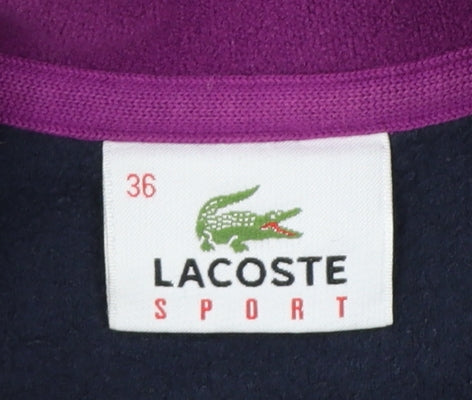 Lacoste Women’s Blue Fleece Zip Jacket UK 8 Sports Logo