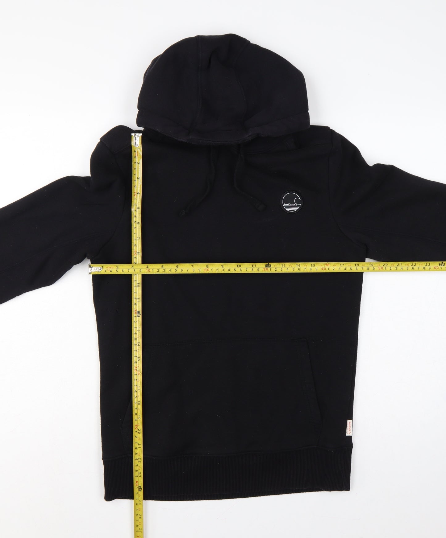 SoulCal & Co Men’s Black S Pullover Hoodie Logo Pocket Drawstring