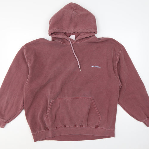 lets frans... Women’s Pink Fleece Pullover Hoodie Size M Logo