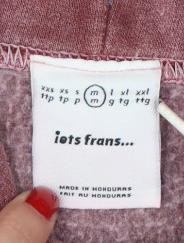 lets frans... Women’s Pink Fleece Pullover Hoodie Size M Logo
