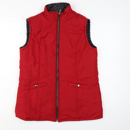 Damart Women’s Red UK 12 Quilted Padded Zip Waistcoat Bodywarmer