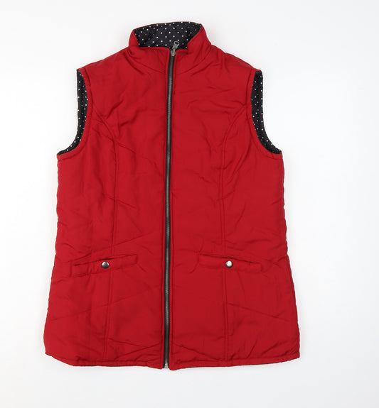 Damart Women’s Red UK 12 Quilted Padded Zip Waistcoat Bodywarmer
