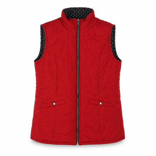 Damart Women’s Red UK 12 Quilted Padded Zip Waistcoat Bodywarmer