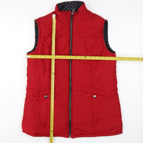 Damart Women’s Red UK 12 Quilted Padded Zip Waistcoat Bodywarmer