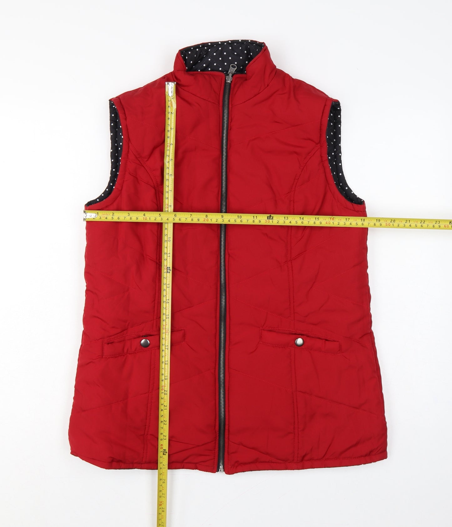 Damart Women’s Red UK 12 Quilted Padded Zip Waistcoat Bodywarmer