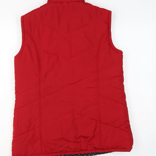Damart Women’s Red UK 12 Quilted Padded Zip Waistcoat Bodywarmer