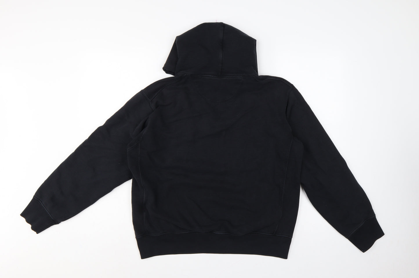 Uniqlo Unisex Adults Black M Pullover Hoodie Cotton Hooded Pockets