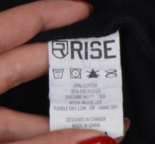 Rise Men’s Black Medium Pullover Logo Graphic Hoodie