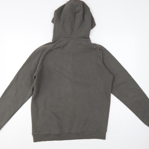 BoohooMAN Men’s Grey S 1/4 Zip Pullover Hoodie Logo Cotton