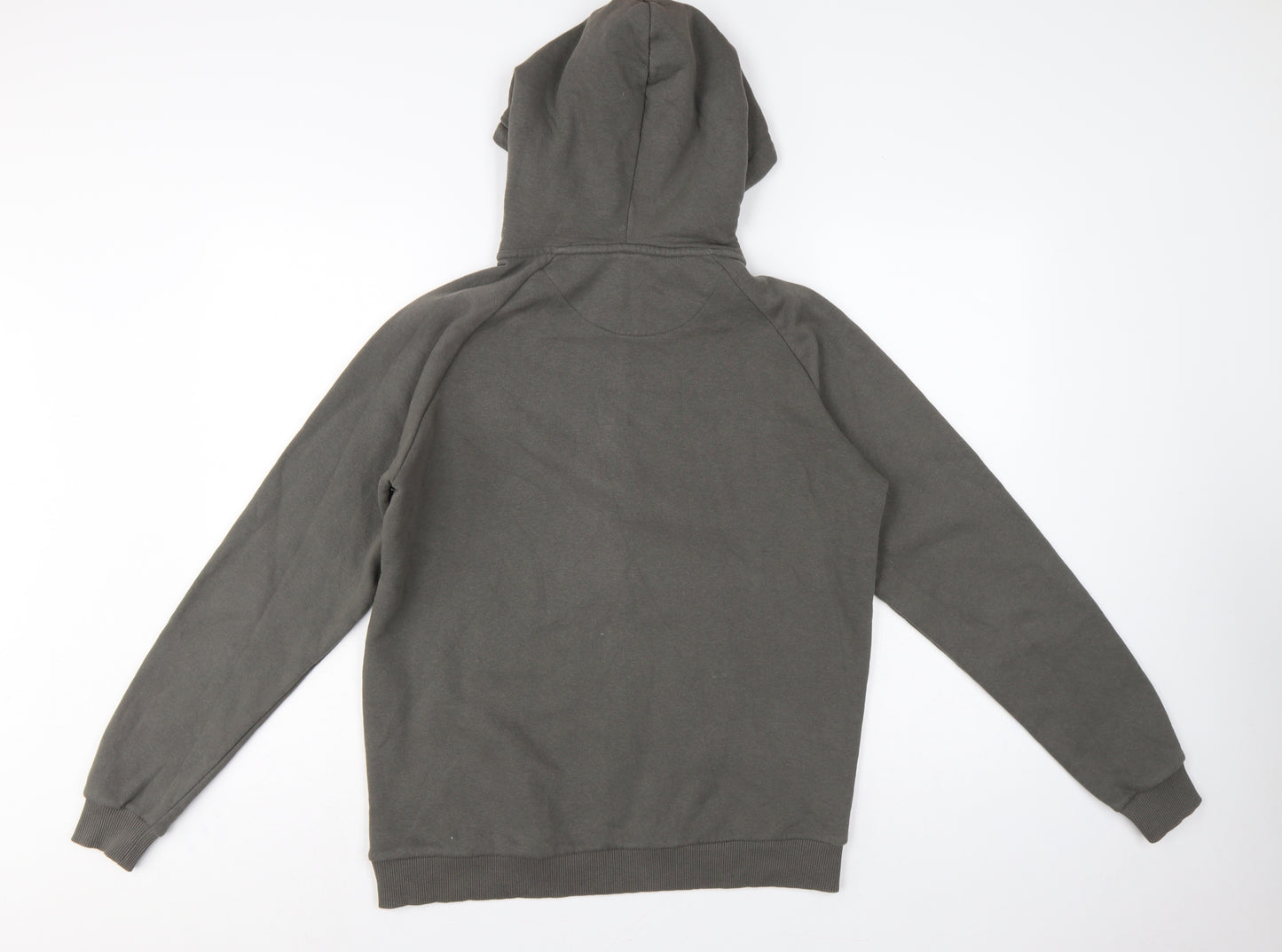 BoohooMAN Men’s Grey S 1/4 Zip Pullover Hoodie Logo Cotton