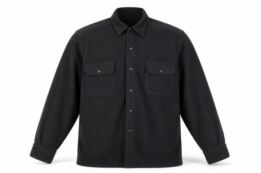 Jerzees Men’s Black Small Fleece Snap Shirt Jacket Outdoor Workwear