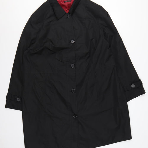 Essence Evans Women's Black UK 22 Mid-Length Button Overcoat Lined