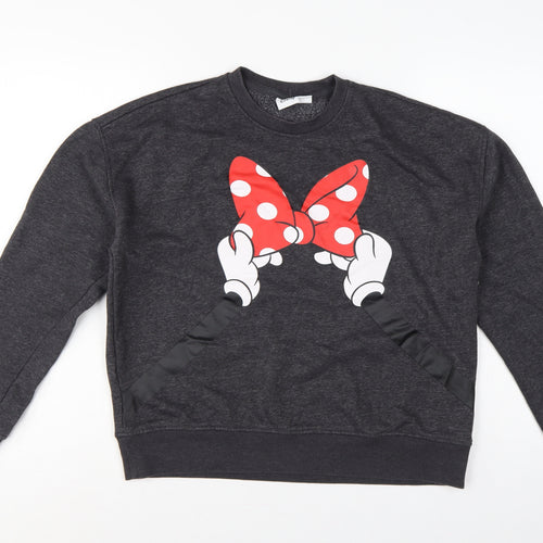 Disney Women’s Grey Minnie Mouse Bow Graphic Sweatshirt S UK 10/12
