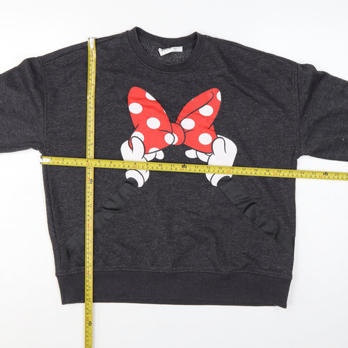 Disney Women’s Grey Minnie Mouse Bow Graphic Sweatshirt S UK 10/12