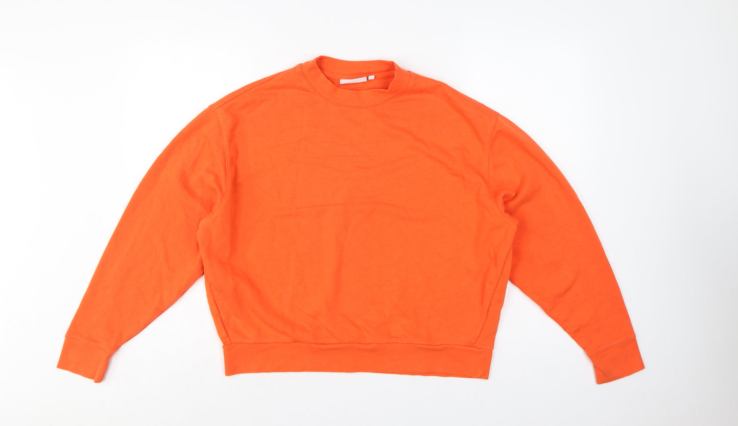 Weekday Women’s Orange XS Pullover Crew Neck Sweatshirt