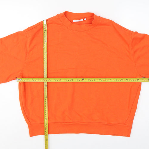 Weekday Women’s Orange XS Pullover Crew Neck Sweatshirt