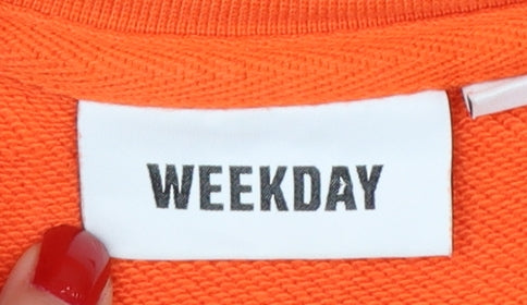 Weekday Women’s Orange XS Pullover Crew Neck Sweatshirt