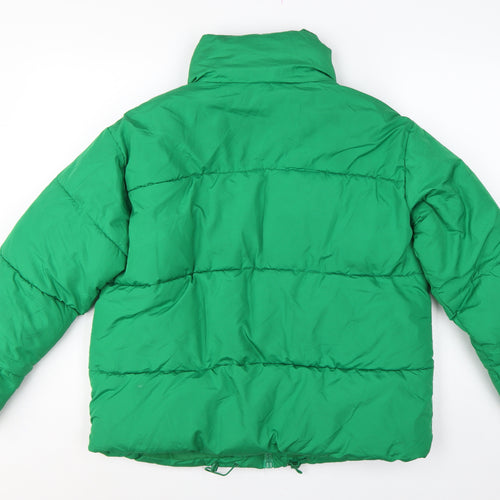 New Look Women’s Green UK 10 Quilted Puffer Jacket Full Zip