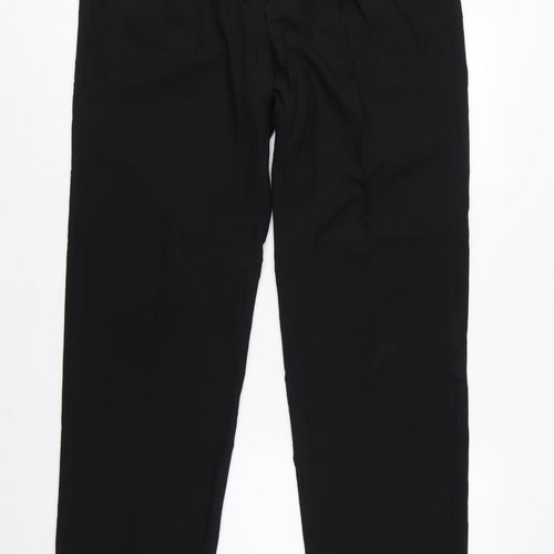 Marks and Spencer Men Black 33in Regular Straight Dress Trousers