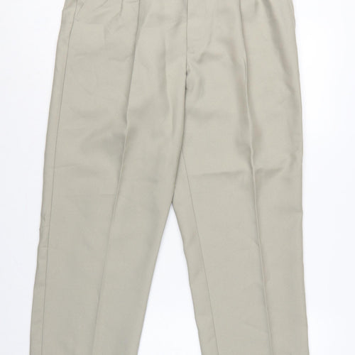 Premier Man Men's Beige 34S Pleated Tapered Dress Trousers