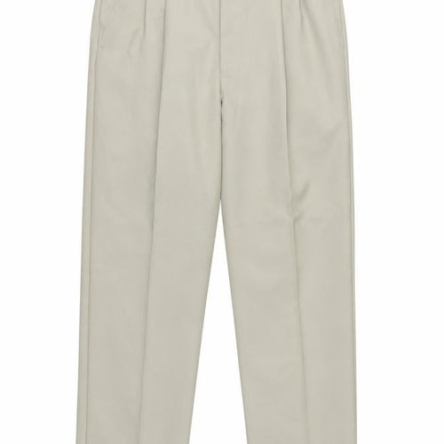 Premier Man Men's Beige 34S Pleated Tapered Dress Trousers