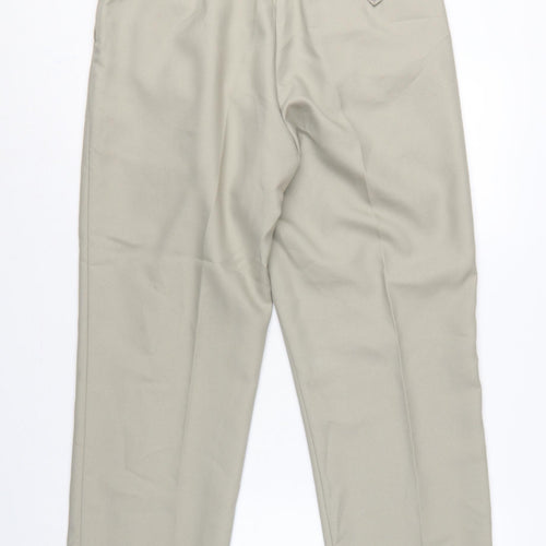 Premier Man Men's Beige 34S Pleated Tapered Dress Trousers