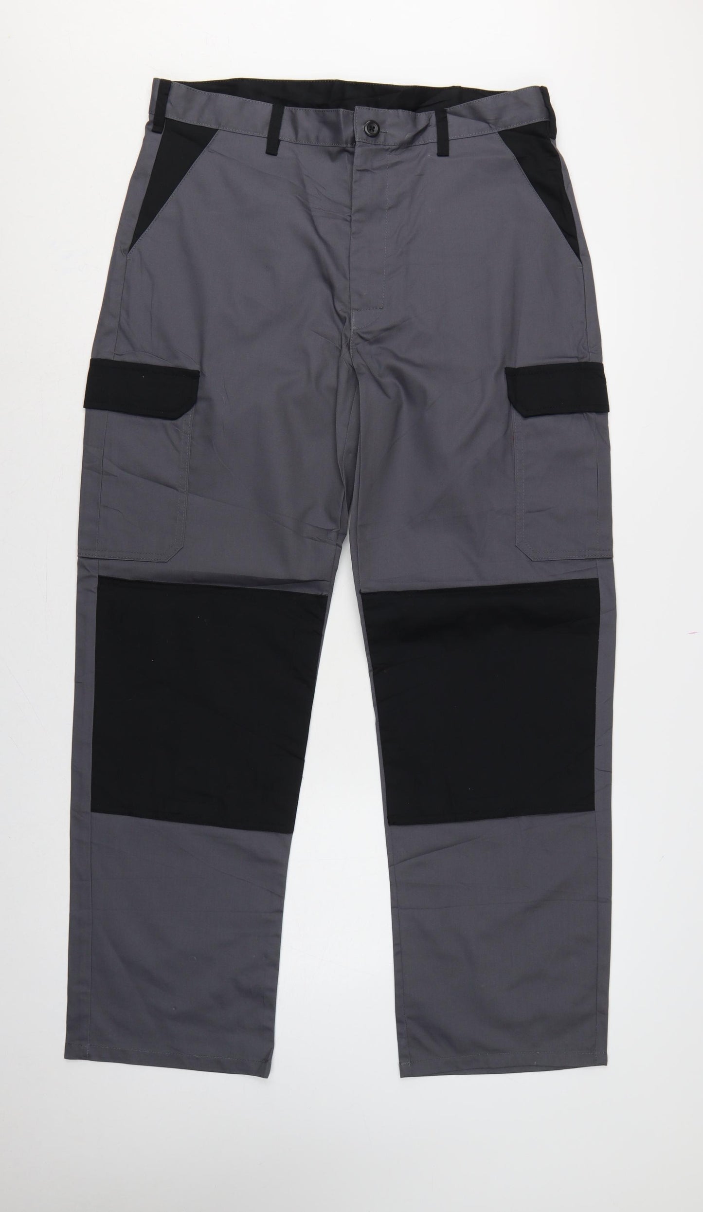 Proluxe Men’s Grey 36T Cargo Work Trousers Straight Leg Pockets
