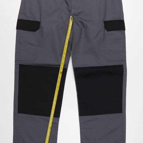 Proluxe Men’s Grey 36T Cargo Work Trousers Straight Leg Pockets