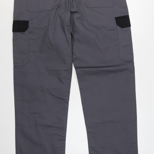 Proluxe Men’s Grey 36T Cargo Work Trousers Straight Leg Pockets