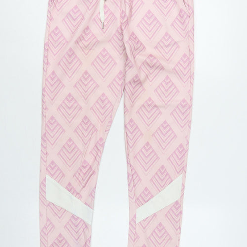 Pepsi x boohoo Women's Pink UK 8 Geometric Cuffed Jogger Trousers