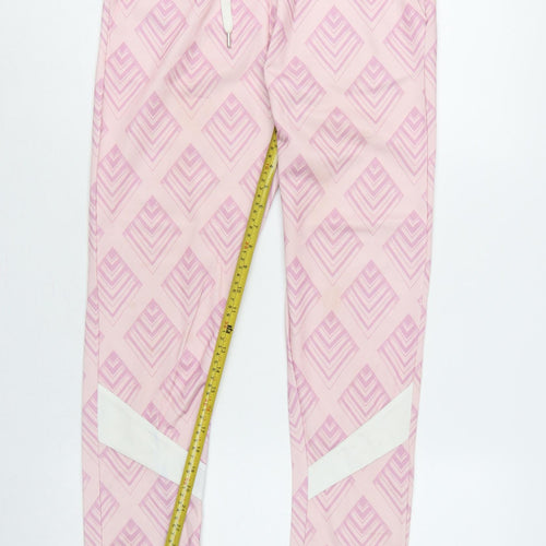 Pepsi x boohoo Women's Pink UK 8 Geometric Cuffed Jogger Trousers