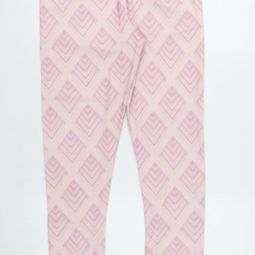 Pepsi x boohoo Women's Pink UK 8 Geometric Cuffed Jogger Trousers