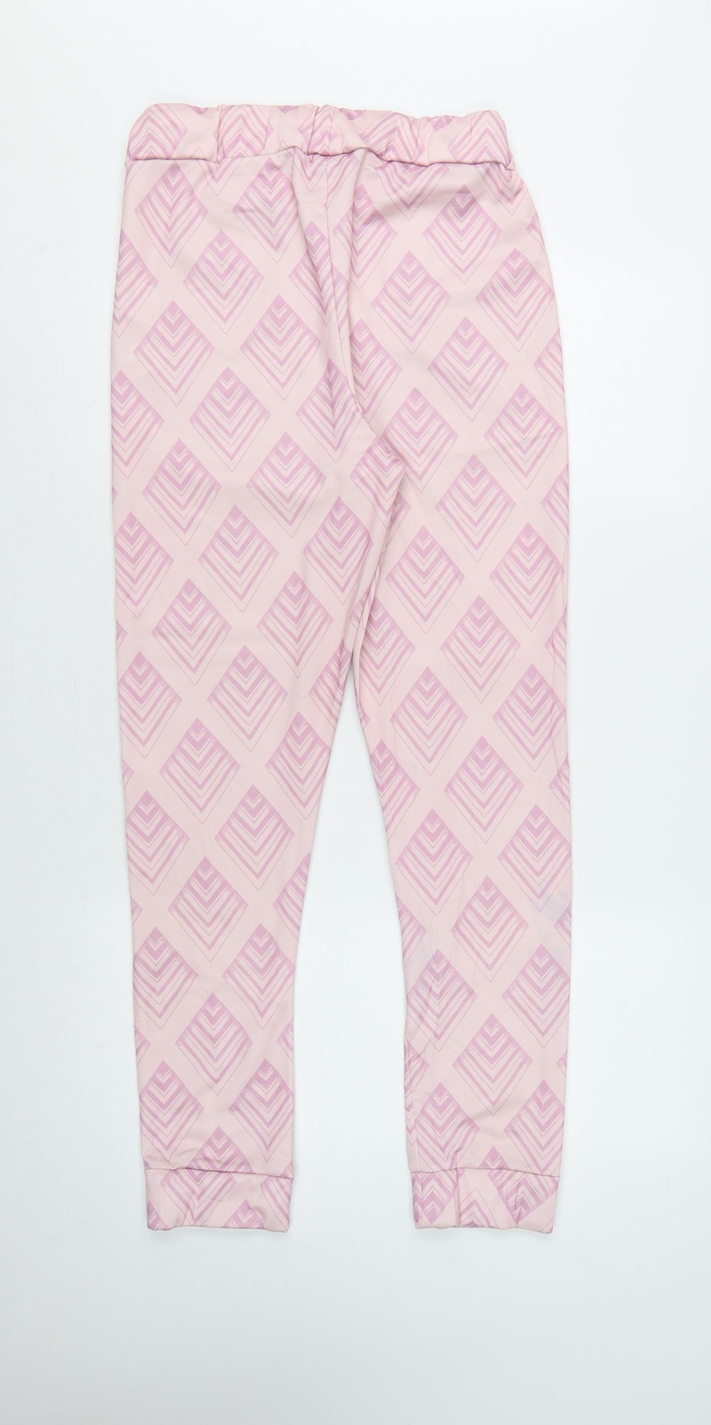 Pepsi x boohoo Women's Pink UK 8 Geometric Cuffed Jogger Trousers