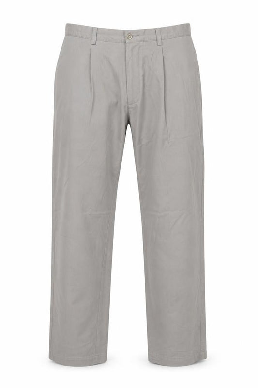 Maine New England Men's Grey 34R Chino Trousers Straight Leg Cotton