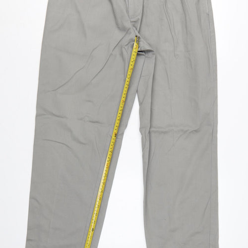 Maine New England Men's Grey 34R Chino Trousers Straight Leg Cotton