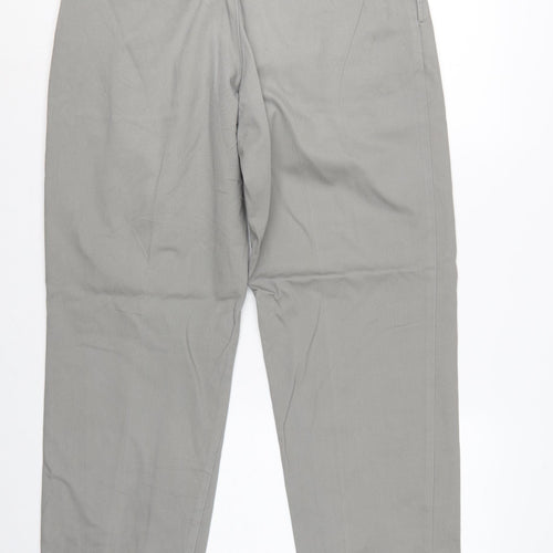 Maine New England Men's Grey 34R Chino Trousers Straight Leg Cotton