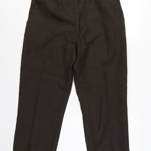 Premier Man Men's Black 34S Pleated Straight Dress Trousers