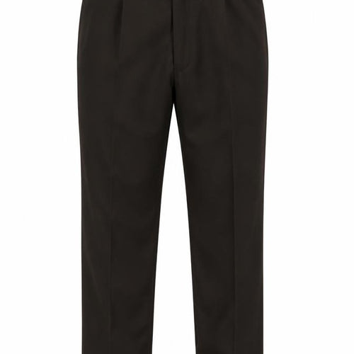 Premier Man Men's Black 34S Pleated Straight Dress Trousers