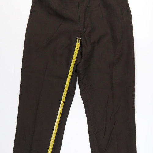 Premier Man Men's Black 34S Pleated Straight Dress Trousers