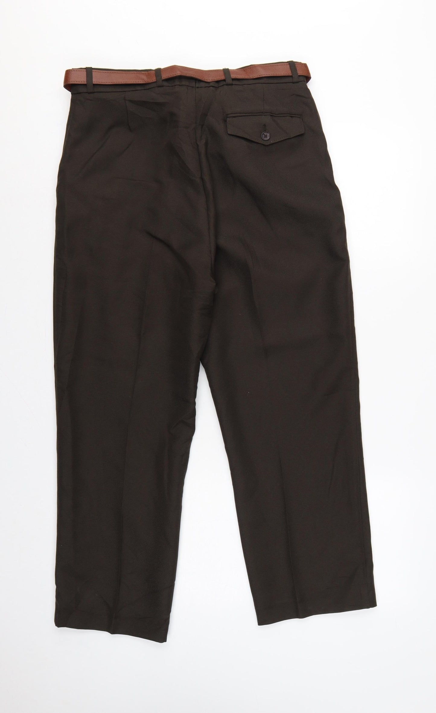 Premier Man Men's Black 34S Pleated Straight Dress Trousers